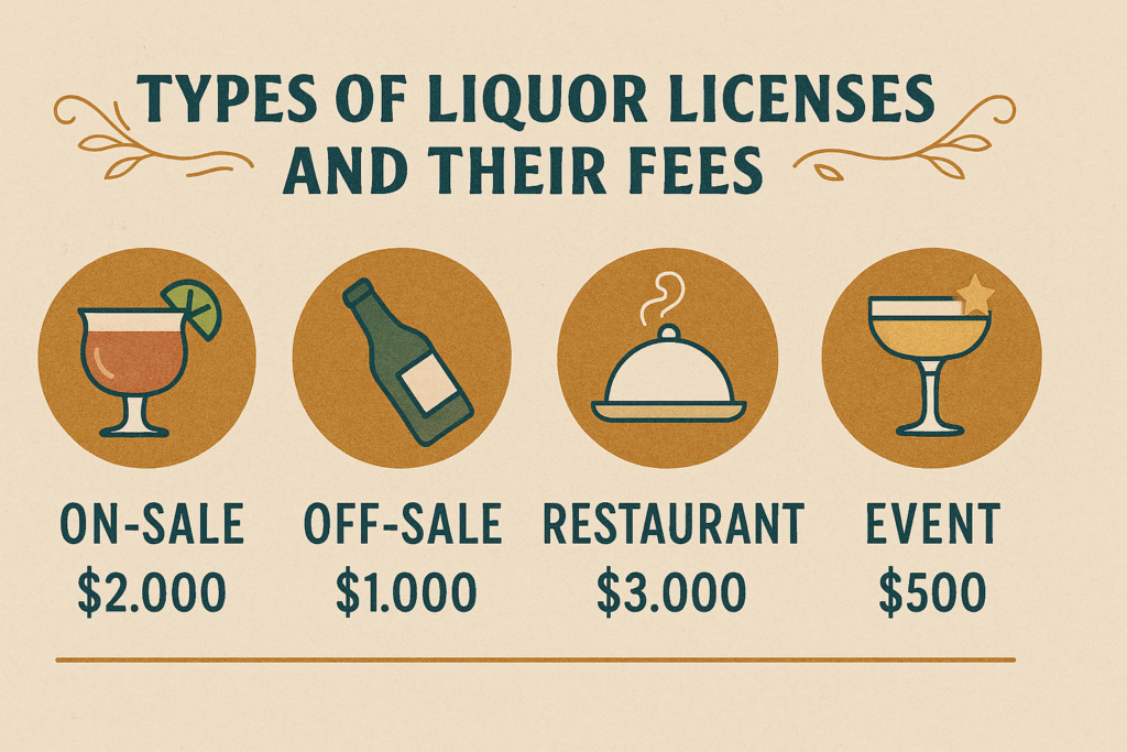 Types of Liquor Licenses and Their Fees - All Group Names