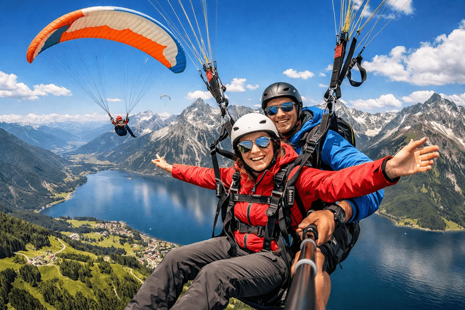 Tandem Flight with a Paraglider